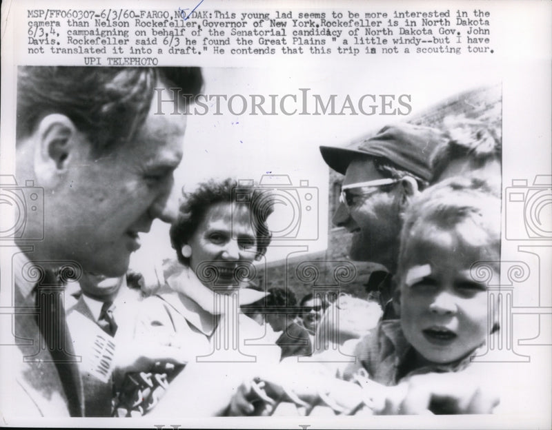Load image into Gallery viewer, 1960 Press Photo Fargo, No Dak Nelson Rockefeller
