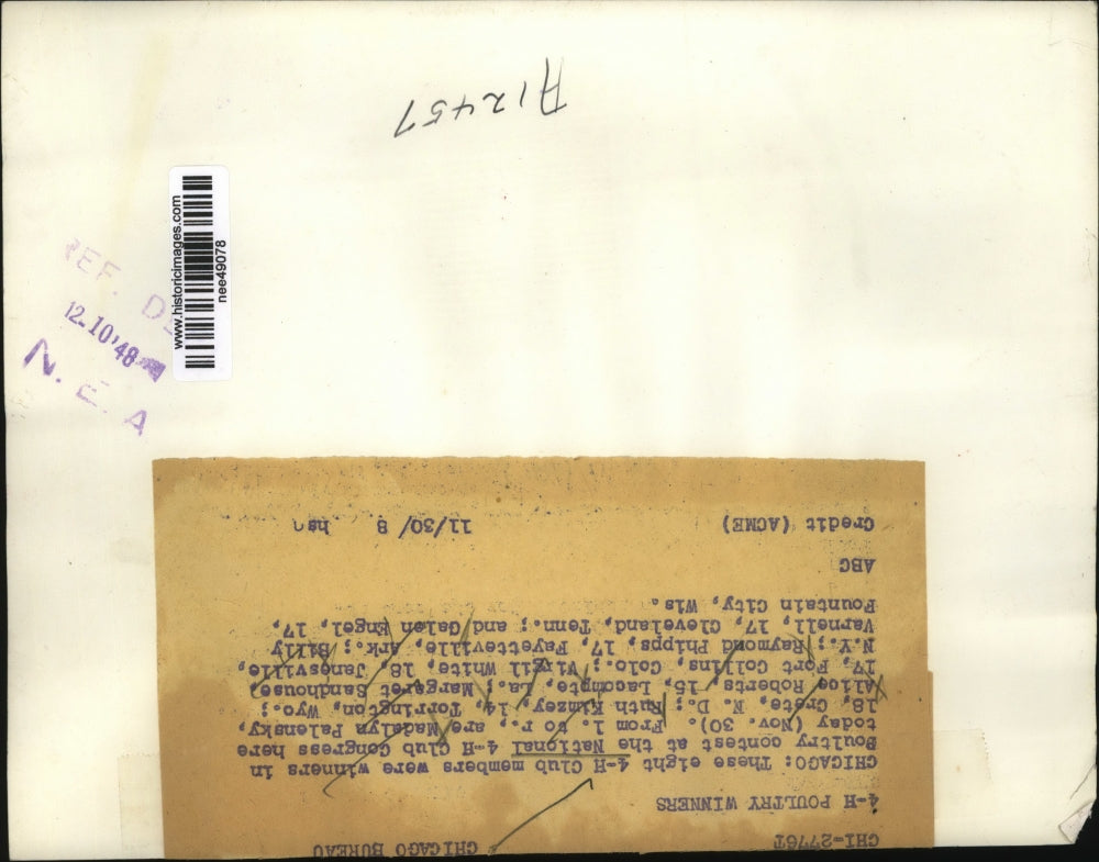 1948 Press Photo $-H Club Members Win Poultry Contest - nee49078