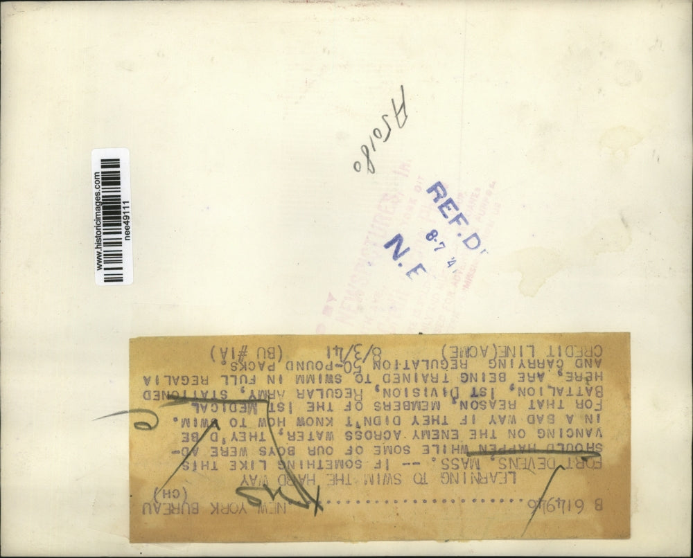 1941 Press Photo Fort Devens Mass Members of 1st Medical Battalion, 1st Div