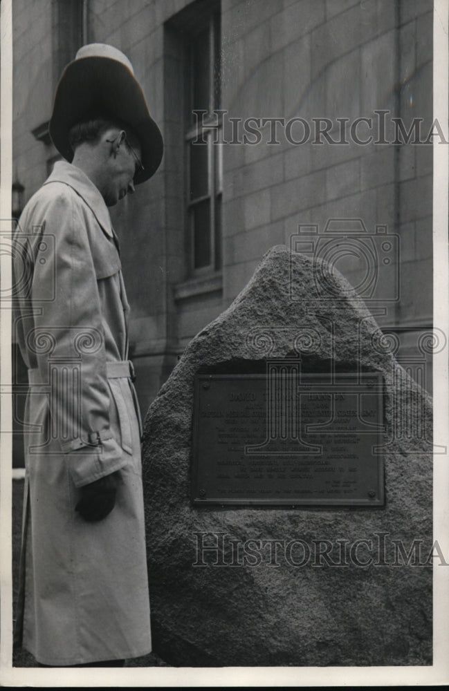 1933 Press Photo Northwestern University Plaque - nee49141