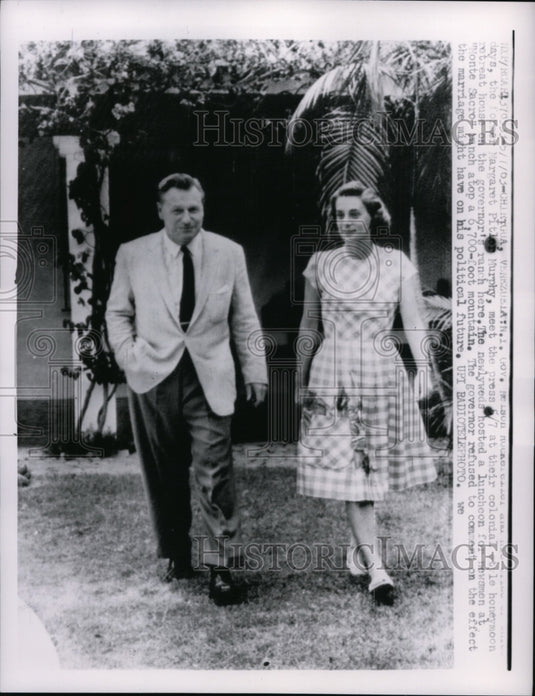 1963 Press Photo Gov. Nelson Rockefeller and wife Margaret Murphy at Venezuela.