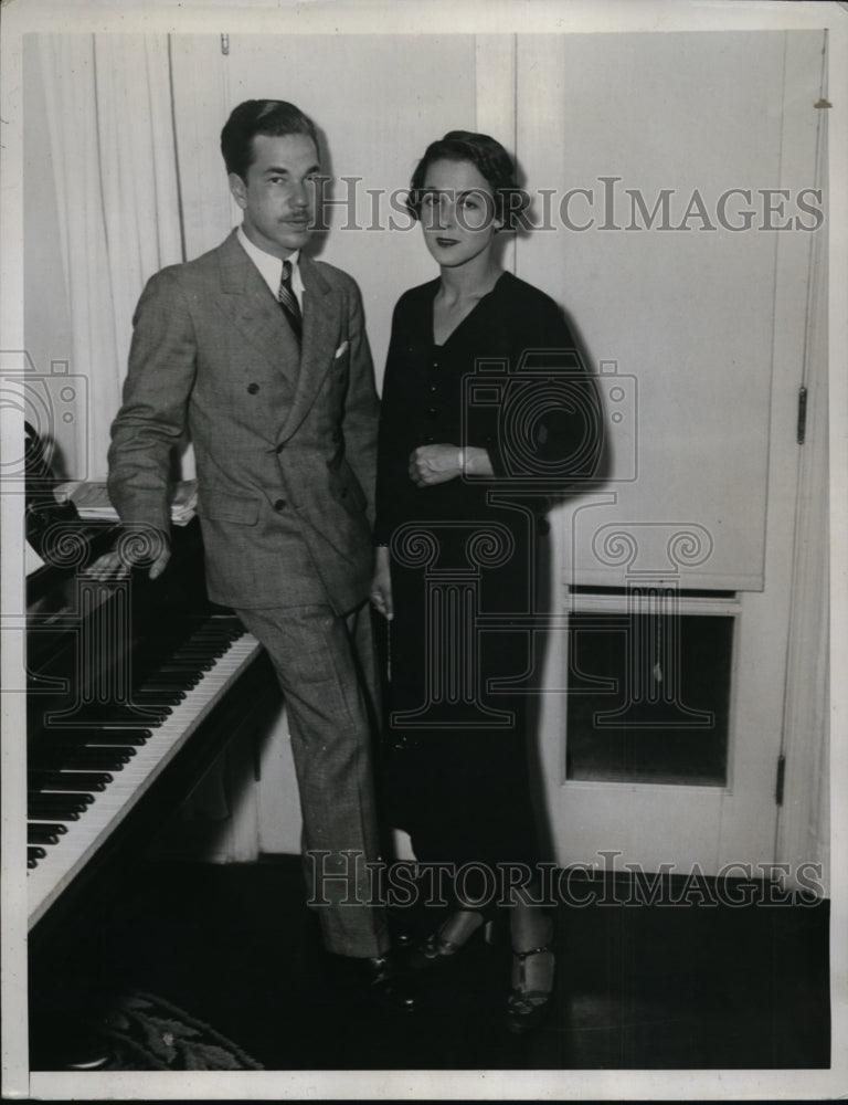 1934 Press Photo Mrs Michaelson Dick Chicago & John Bitter wedding