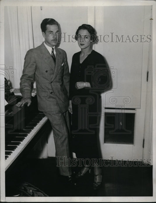 1934 Press Photo Mrs Michaelson Dick Chicago & John Bitter wedding