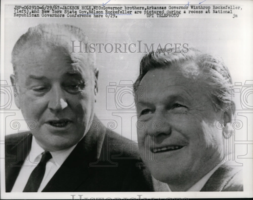 1967 Press Photo Governor Brothers Nelson of NY & Winthrop Rockerfeller of AR