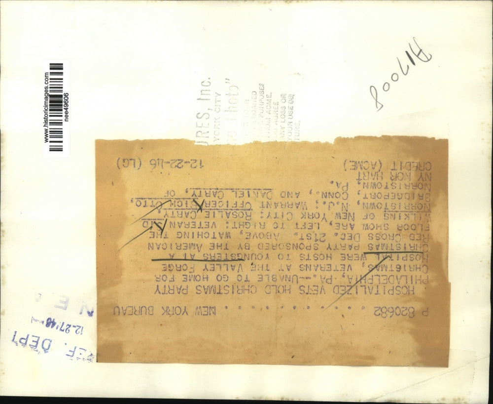 1946 Press Photo Hospitalized veterans at Valley Forge Hospital Christmas Party