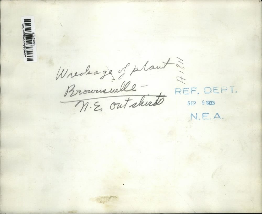 1933 Press Photo Aerial view of wreckage of plant at Brownsville.