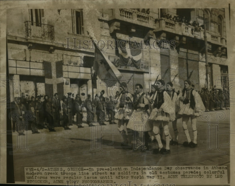Load image into Gallery viewer, 1946 Press Photo Pre-Election Independence Day Parade in Athens Greece
