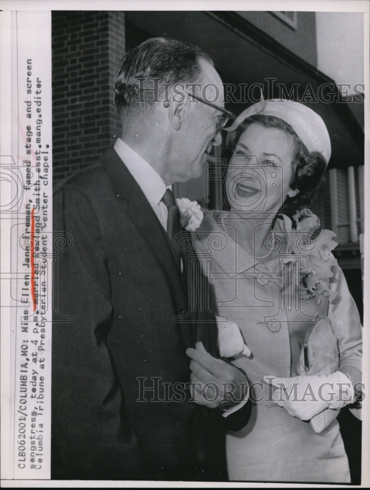 1962 Press Photo Miss Ellen Jane Freeman Famous Stage & Screen Actress Married