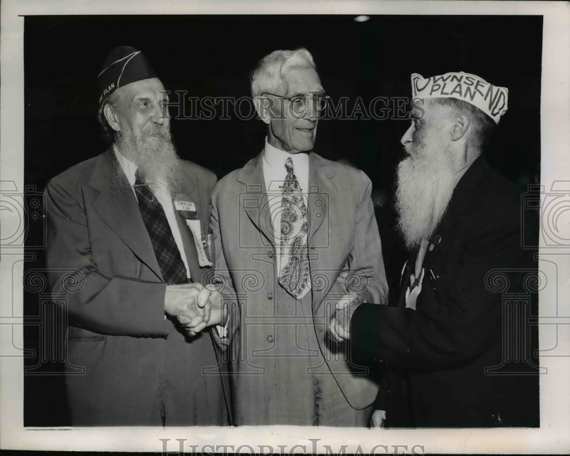 Load image into Gallery viewer, 1948 Press Photo Wash DC Dr Francis Townsend, Wm Parmely, Art Capper - nee50432
