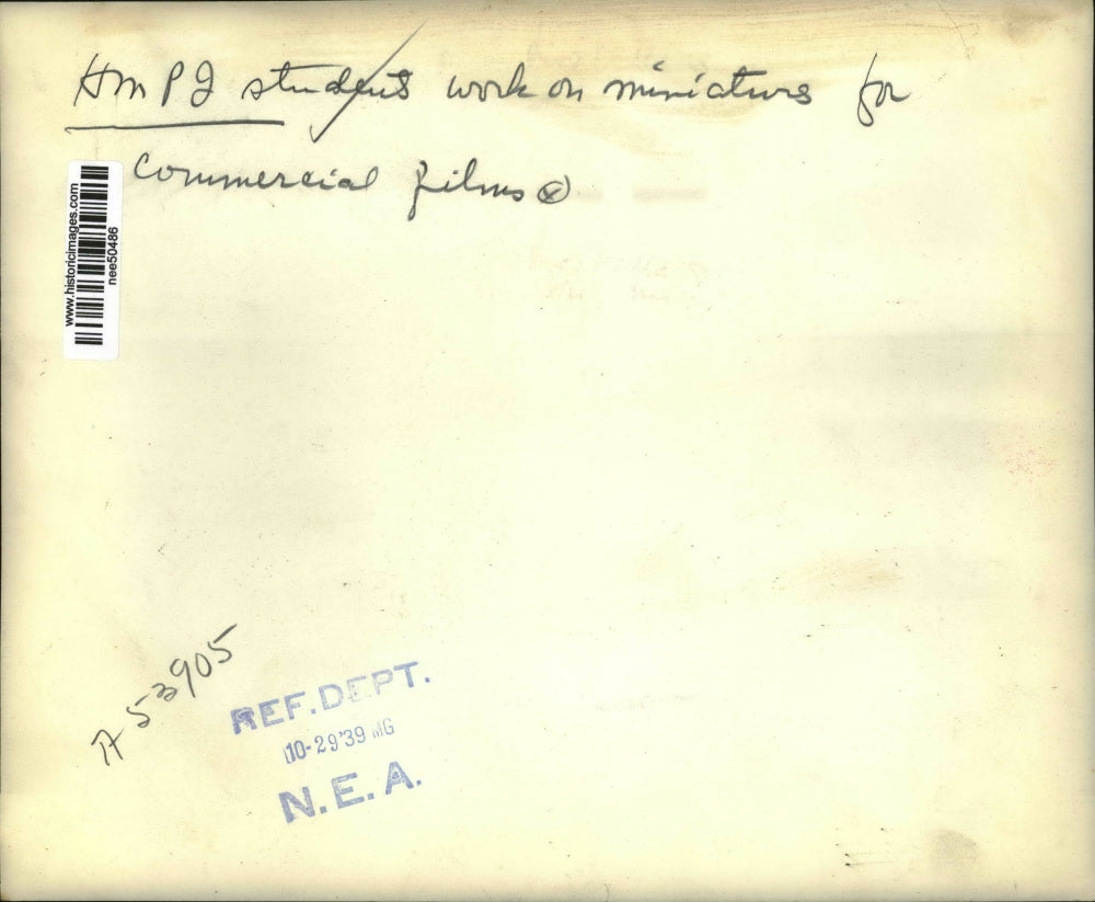 1939 Press Photo Miniatures being displayed for commercial films - nee50486