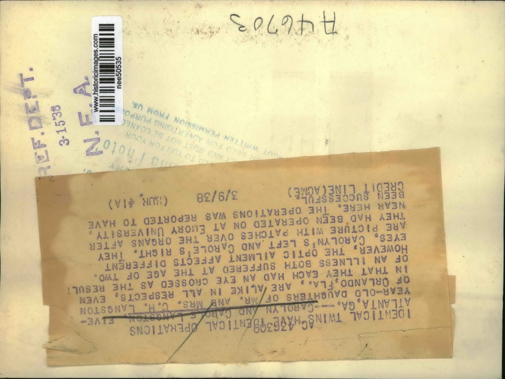 1938 Press Photo Atlanta, GA Carolyn and Carole Langston - nee50535