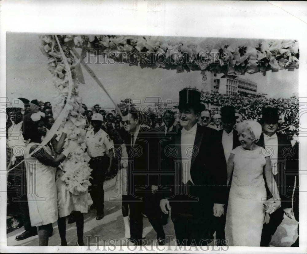 1968 Press Photo Monrovoa Liberia VP& Mrs Hubert Humphrey - nee51040