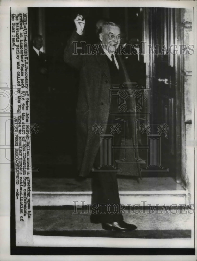 Load image into Gallery viewer, 1956 Press Photo Secretary of State John Foster Dulles in London

