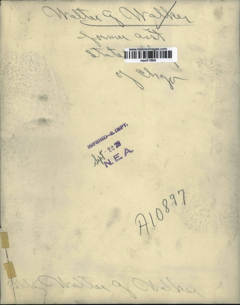 1928 Press Photo Walter G. Walker - nee51864