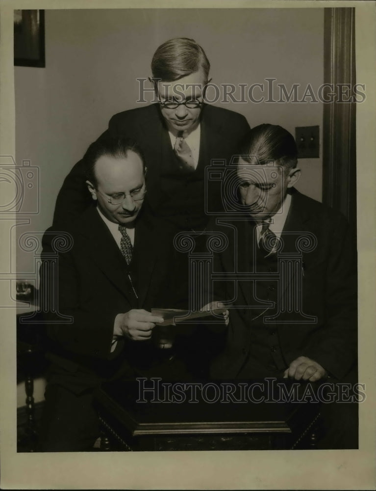 1934 Press Photo Harry Speer, N.T.C Hamilton And A.P. Gegenhemier - nee51892