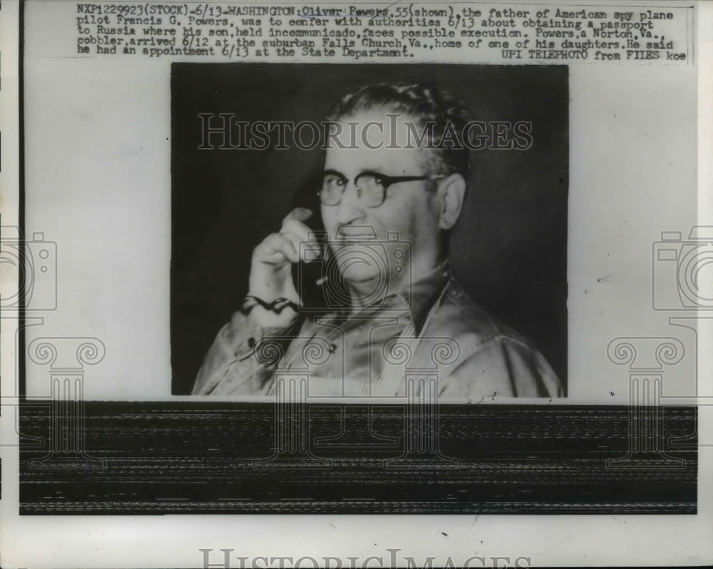 1960 Press Photo Washington-Oliver Powers father of Francis G Powers U2 Pilot.