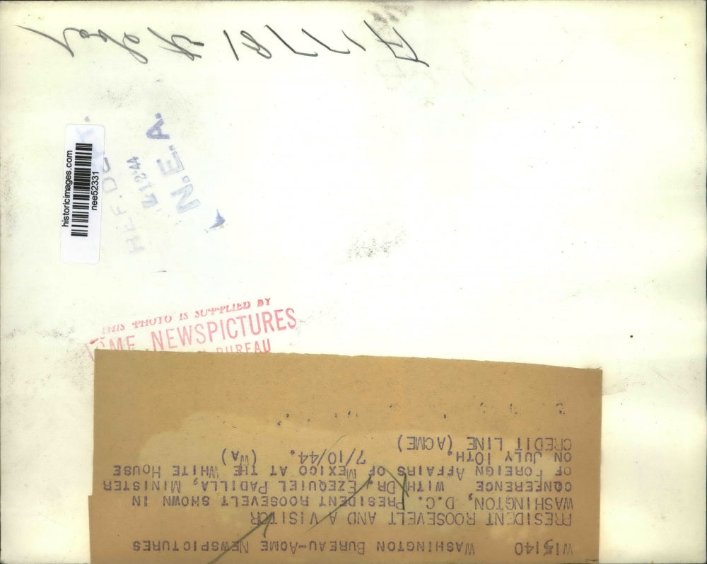 1944 Press Photo President Roosevelt, Dr. Ezequiel Padilla at White House