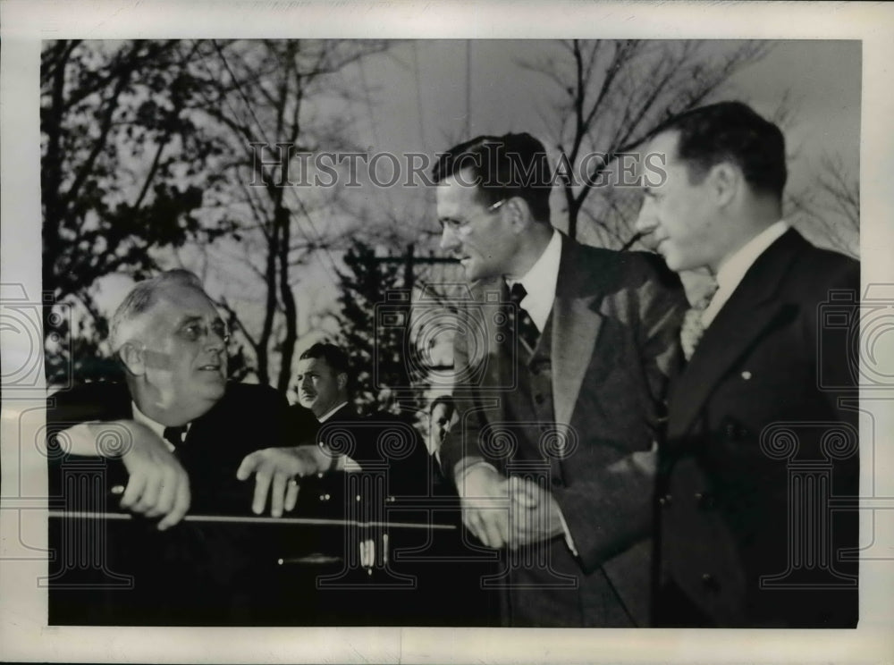 1937 Press Photo President Franklin Roosevelt, Audrey Williams & Charles Taussig
