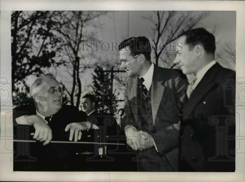 Load image into Gallery viewer, 1937 Press Photo President Franklin Roosevelt, Audrey Williams &amp; Charles Taussig

