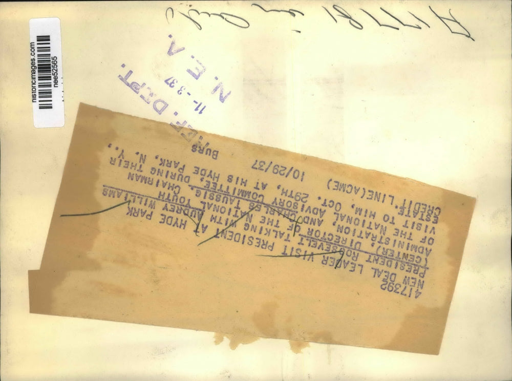 1937 Press Photo President Franklin Roosevelt, Audrey Williams & Charles Taussig