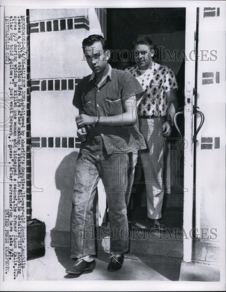 1955 Press Photo Ronnie Laughlin Kills Woman During Shooting Spree - nee53517