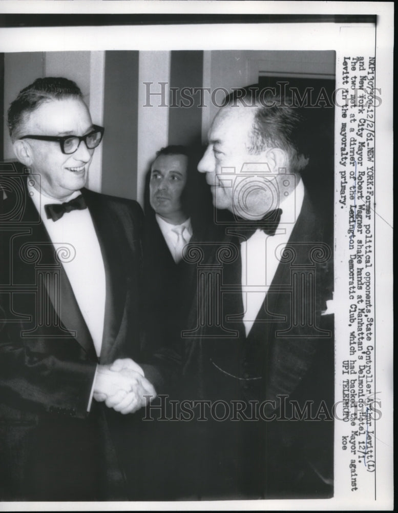 1961 Press Photo Former Political Opponent State Controller Arthur Levitt