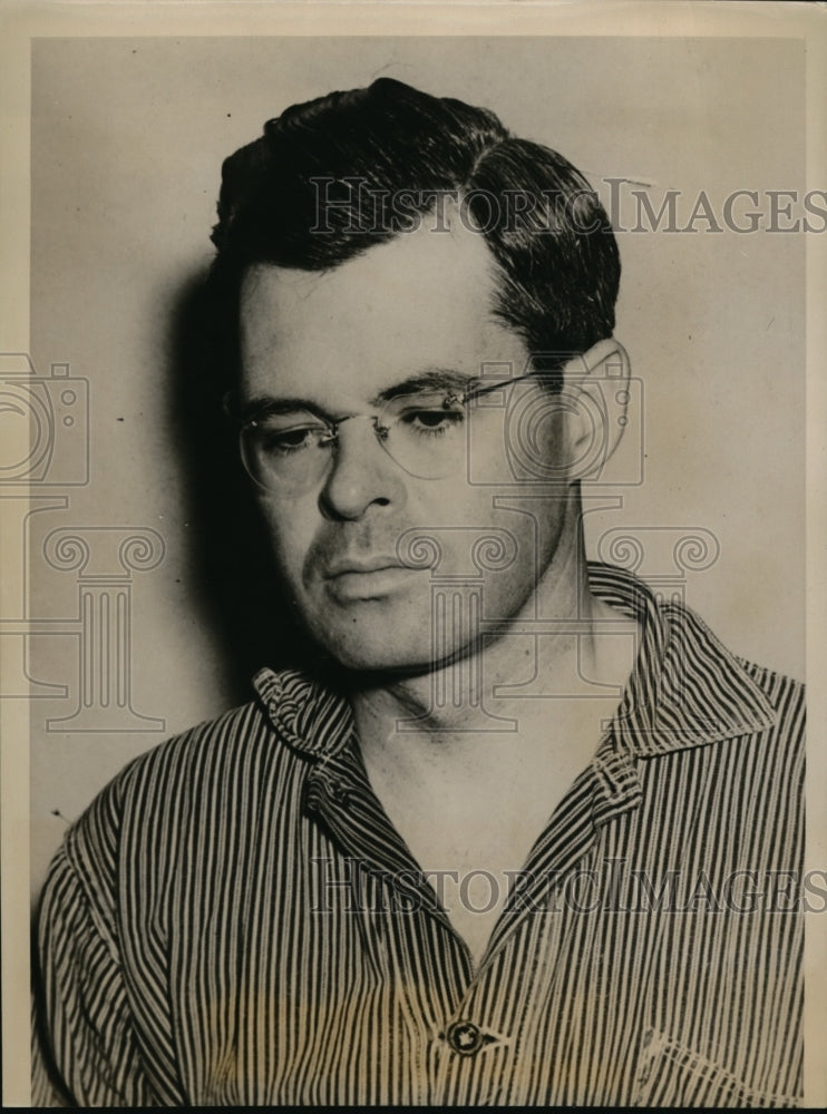 1939 Press Photo Roger Cunningram in Jail For Killing Wife Eudora - nee53764