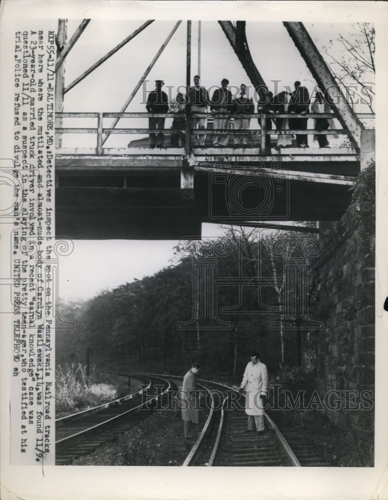 1954 Press Photo Place Where Carolyn Wasilow Dead Body was Found Baltimore MD- Historic Images