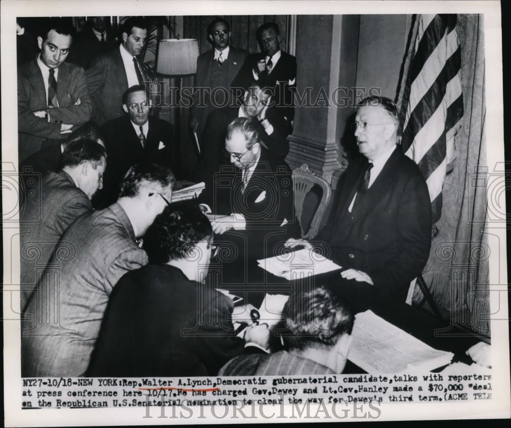1950 Press Photo Walter A Lynch Democratic Governor Candidate for New York