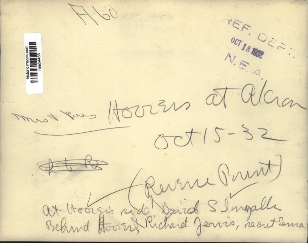 1932 Press Photo President & Mrs Herbert Hoover in Akron with David Ingalls