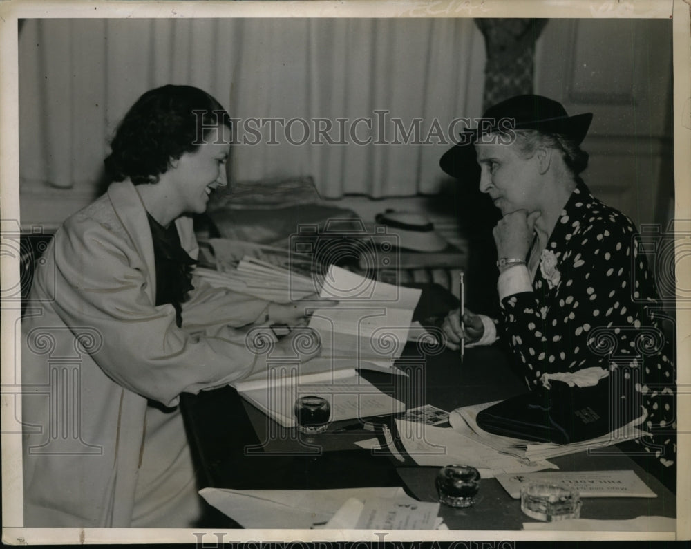 1936 Press Photo Miss Frances Birmingham & Mrs. Flora Etter On Eve Of Convention