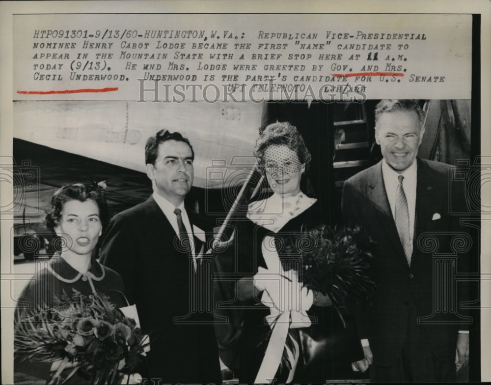 1960 Press Photo Huntington W Va- Vice Presidential nominee Henry Cabot Lodge
