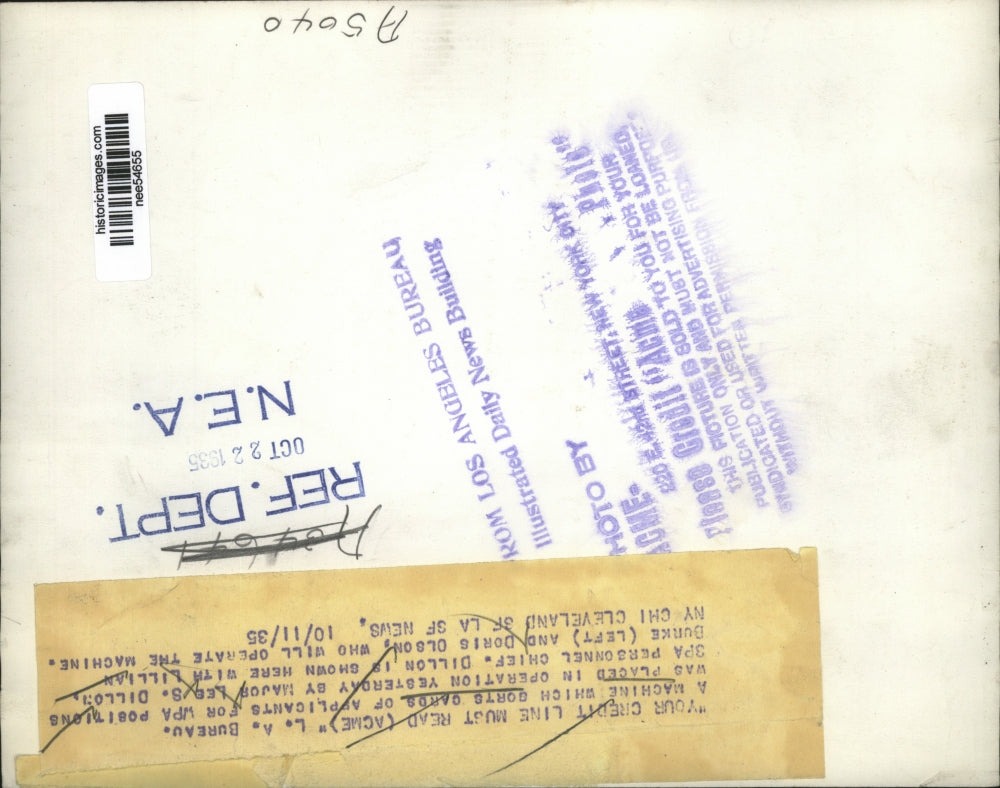 1935 Press Photo Gorts Cards of Applicants for WPA Positions by Major Lee Dillon