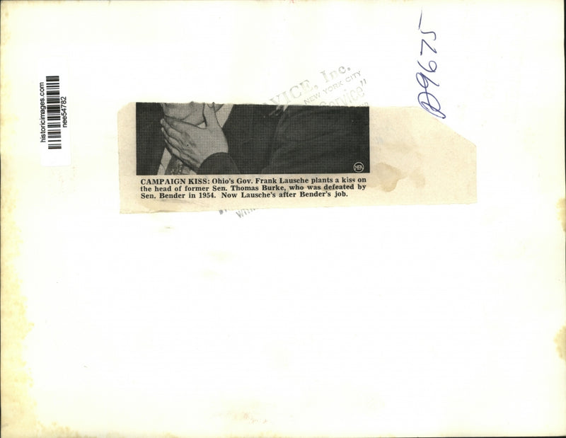 Load image into Gallery viewer, Press Photo Ohio Governor Frank Lausche &amp; Former Senator Thomas Burke
