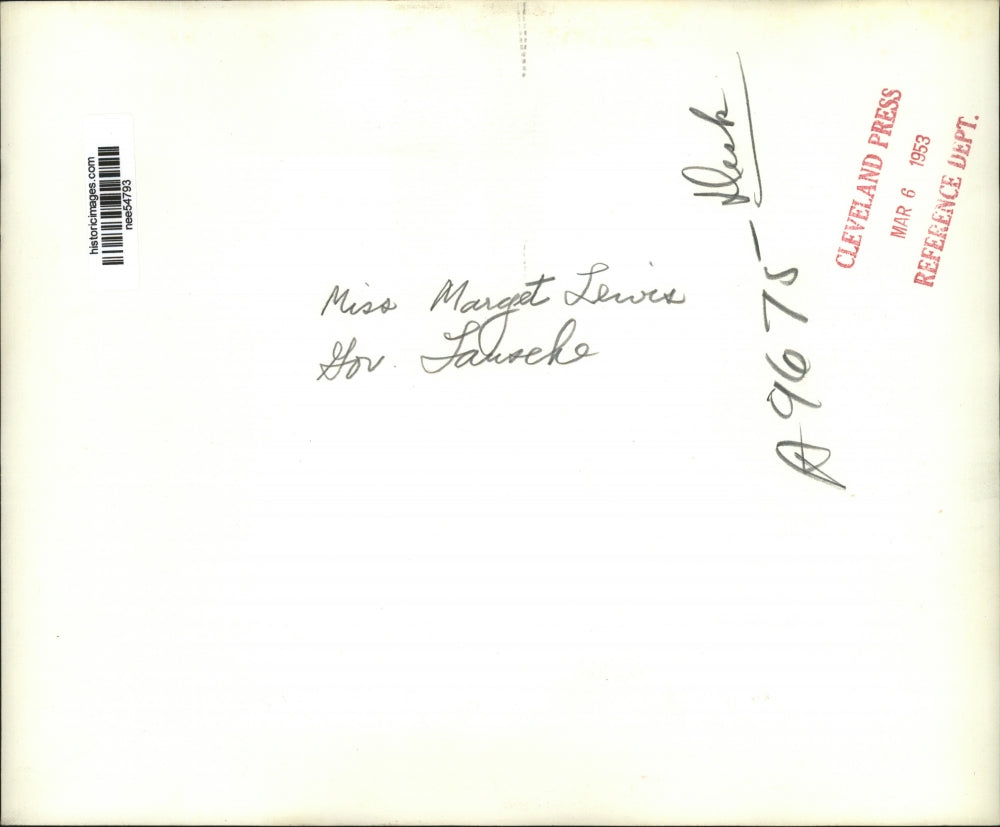 1953 Press Photo Ohio Governor Frank Lausche & Miss Margaret Lewis - nee54793