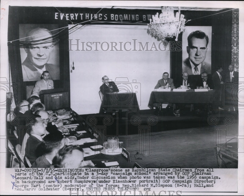 Load image into Gallery viewer, 1955 Press Photo Republican Party 1956 Campaign School arranged by GOP.
