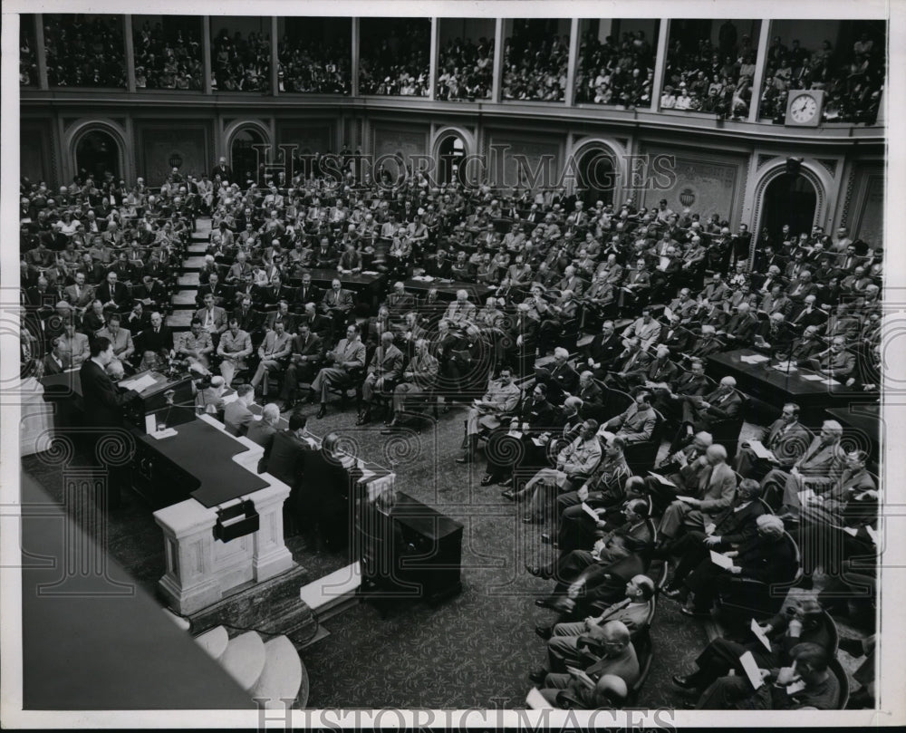 1947 Press Photo Session Congress Miguel Aleman Joint Session Washington DC