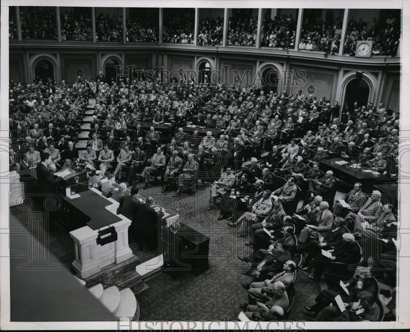 Load image into Gallery viewer, 1947 Press Photo Session Congress Miguel Aleman Joint Session Washington DC
