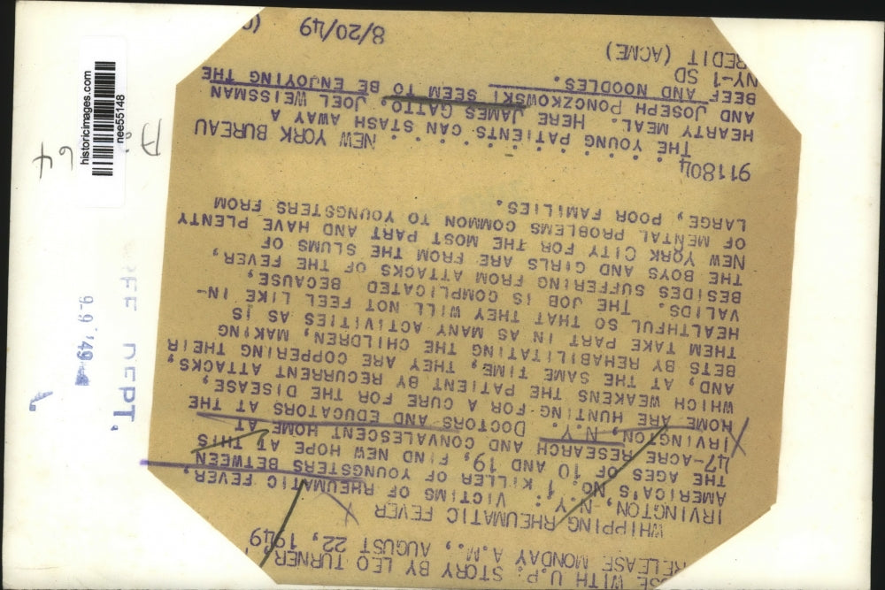 1949 Press Photo James Gatto, Joel Weissman, Joseph Ponczkowski at Hospital