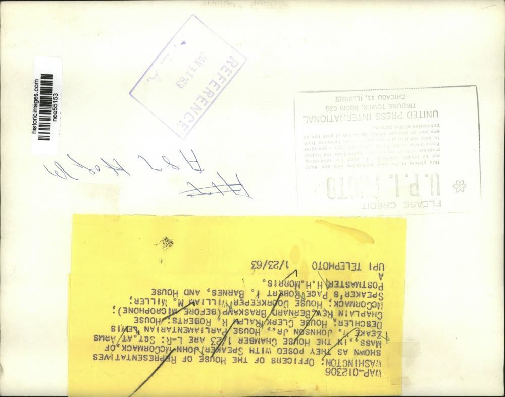 1963 Press Photo Speaker of the House John McCormack in House Chambers