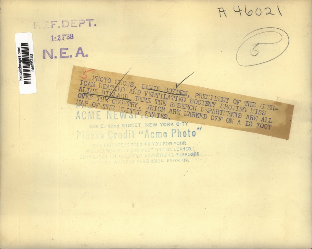 1938 Press Photo Davis Boyden, Alice Billard at American Heating & Ventilating