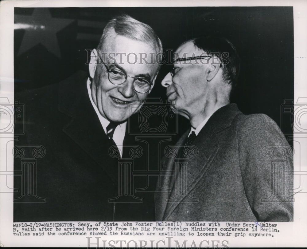1954 Press Photo State Secretary John Foster Dulles, Walter B. Smith - nee55348