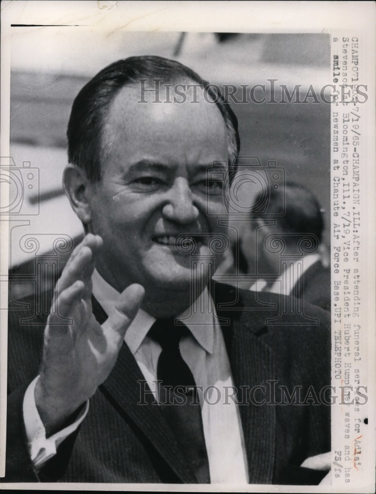 1965 Press Photo Champaign Illinois, Funeral For Adlsi Stevenson, Bloomington.