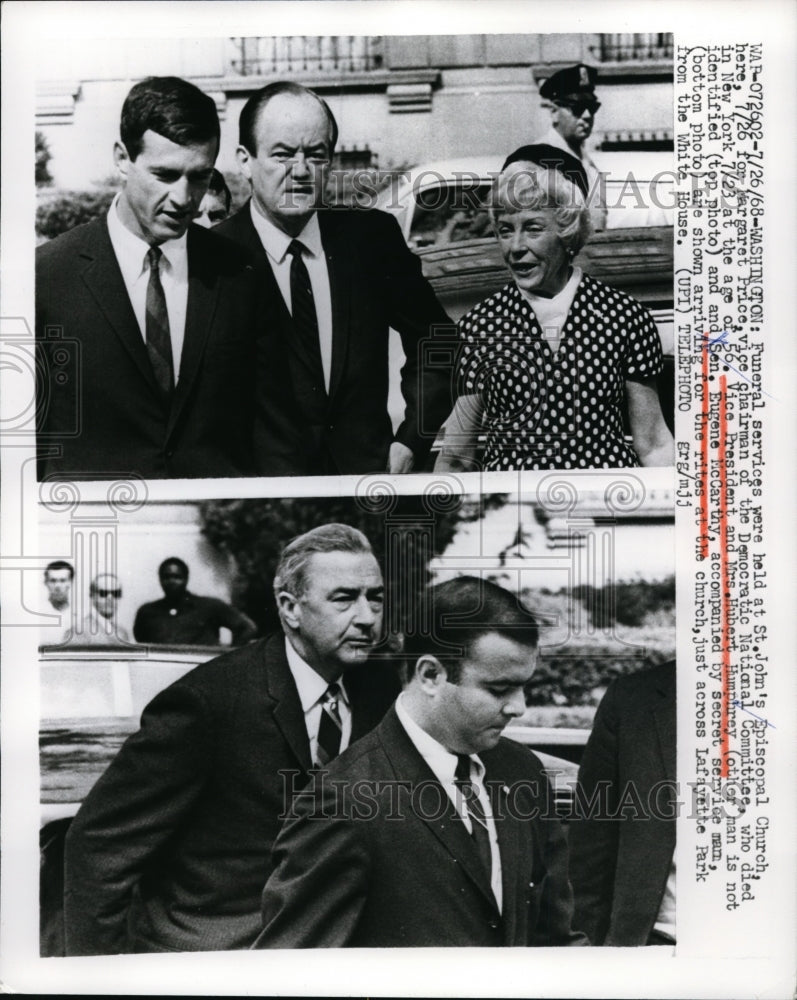 1968 Press Photo Vice President Hubert Humphrey Wife and Sen. Eugene McCarthy