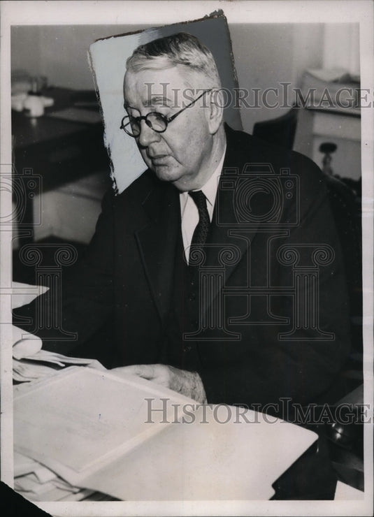 1937 Press Photo Washington DC Rep. Louis Ludlow in center of Congressional row.