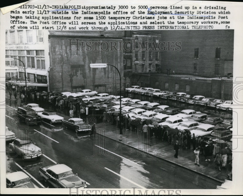 1956 Press Photo Employment Security Division Indianapolis, Indiana Office