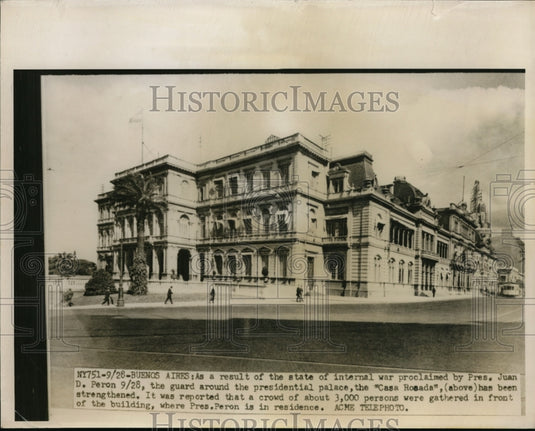 1951 Press Photo Buenos Aires Argentina, war declared Pres. Juan Peron