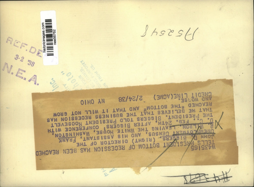 1938 Press Photo John D Biggers With Frank R Wilson Leaving The White House.