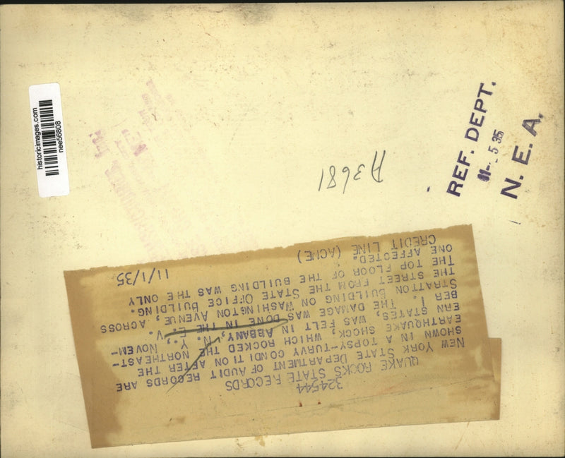 Load image into Gallery viewer, 1935 Press Photo Albancy New York State Office building earthquake
