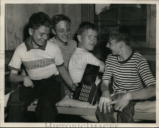 1950 Press Photo Wilbur Ickovitz, Tony Papesh, Ross Johnson And Allison Leider.